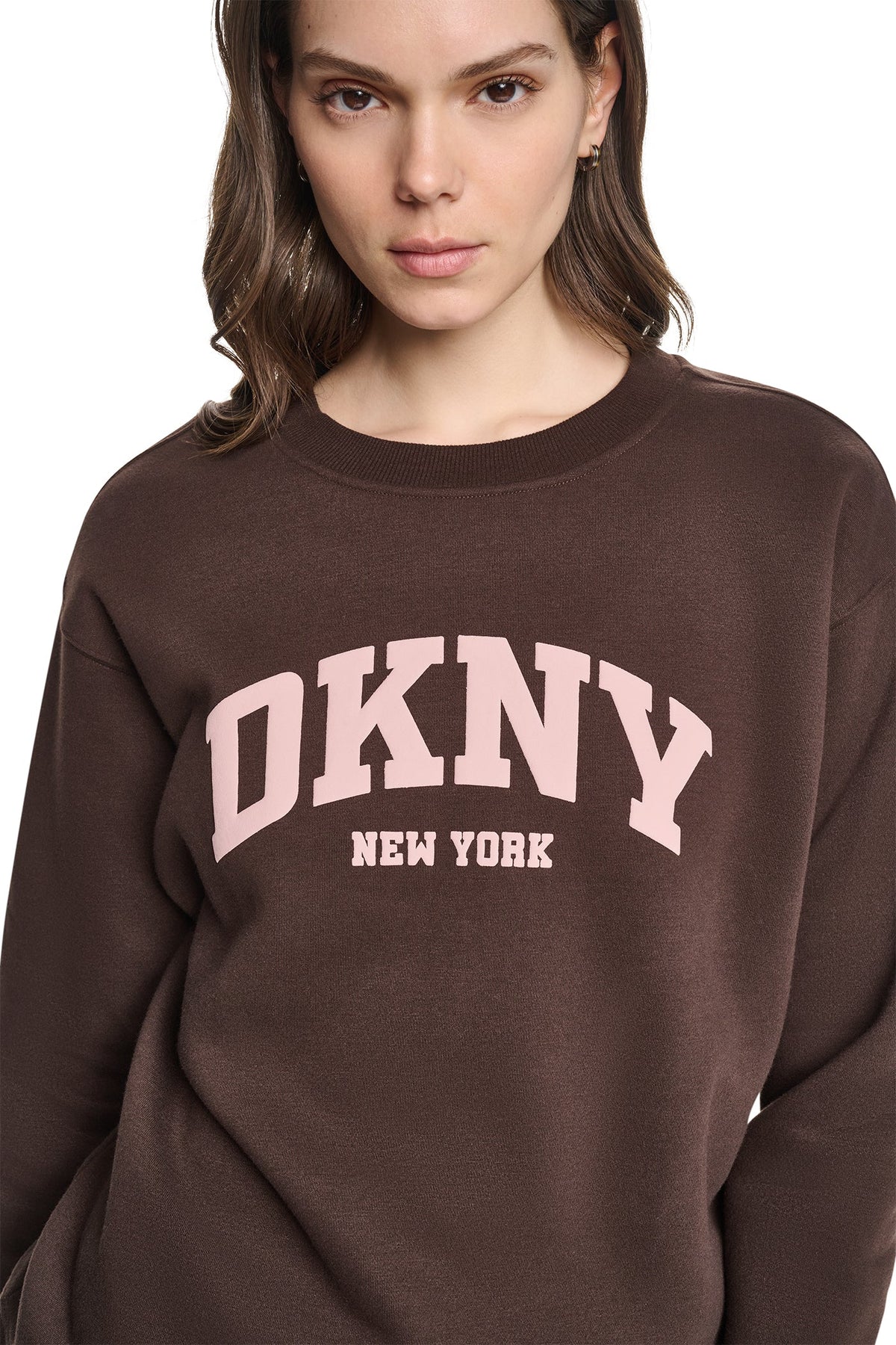 DKNY PUFF VARSITY LOGO PULLOVER