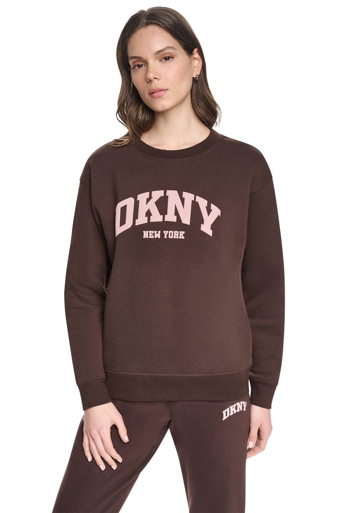 DKNY PUFF VARSITY LOGO PULLOVER