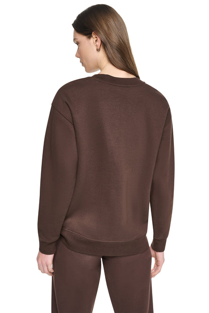 DKNY PUFF VARSITY LOGO PULLOVER