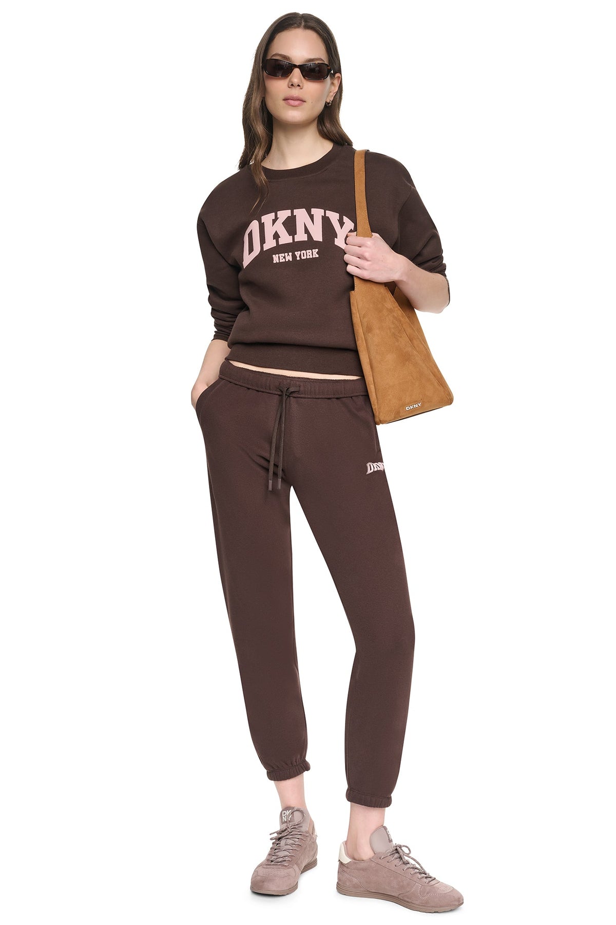DKNY PUFF VARSITY LOGO PULLOVER