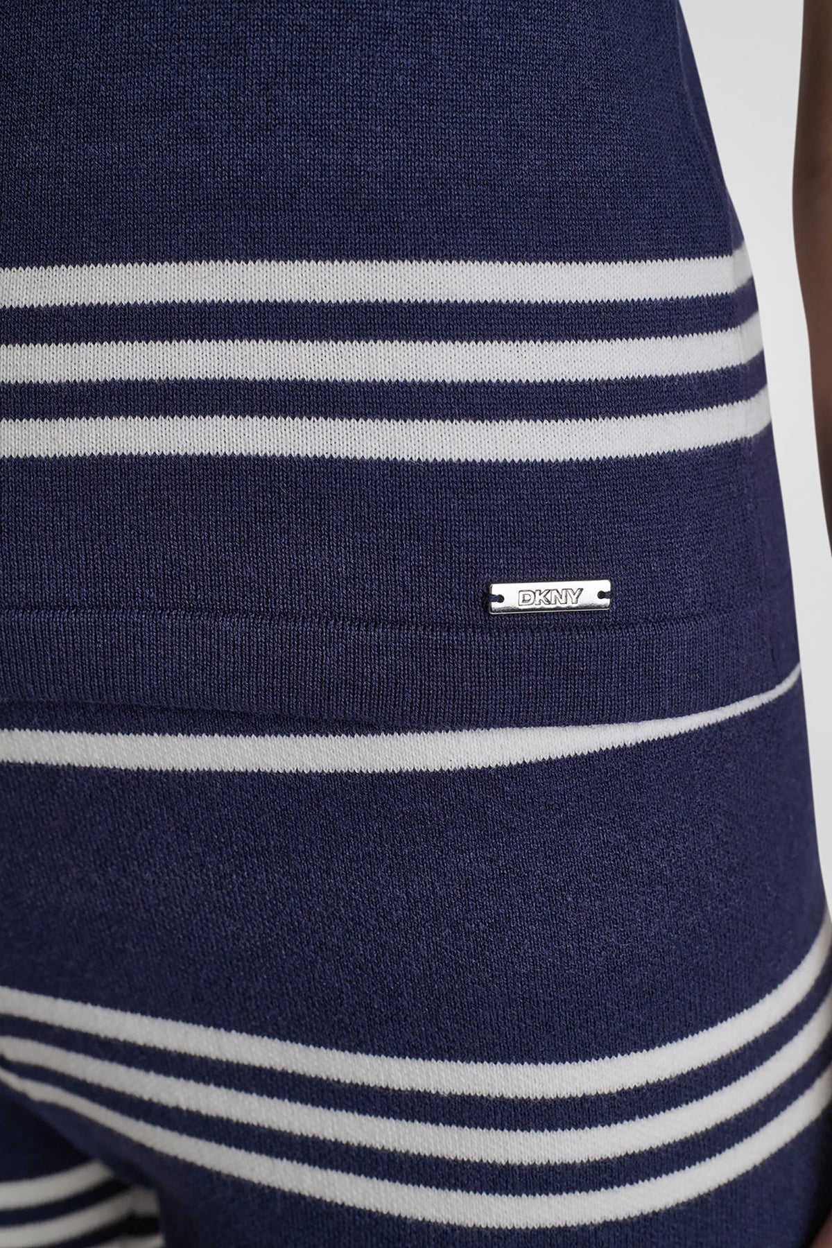 DKNY ELBOW SLEEVE STRIPED SWEATER