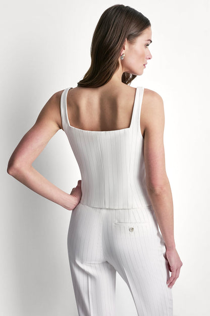 DKNY STRIPE BUTTON BLAZER VEST