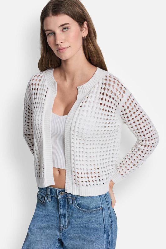 DKNY OPEN-STITCH CARDIGAN
