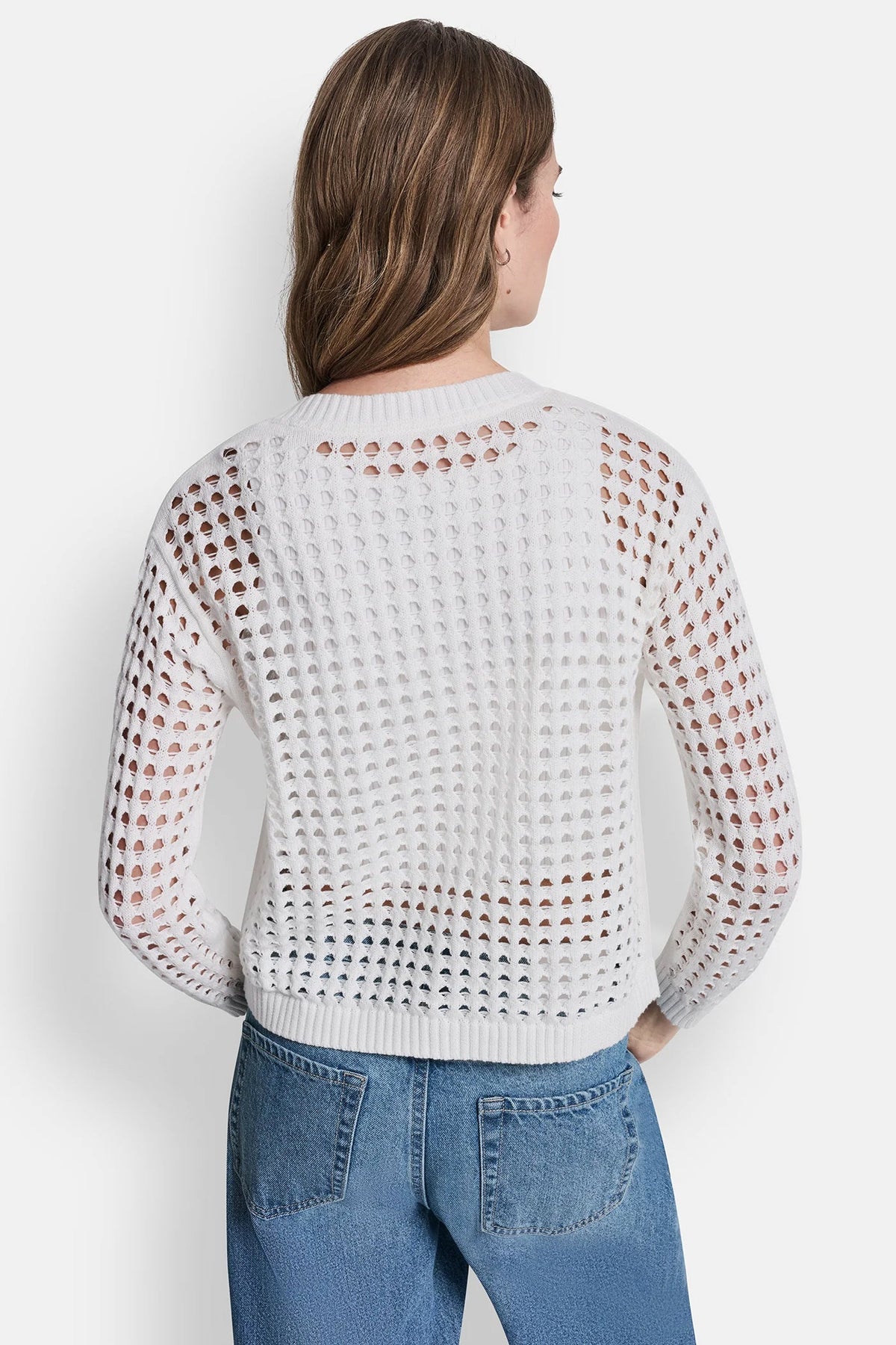 DKNY OPEN-STITCH CARDIGAN