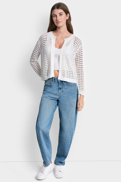 DKNY OPEN-STITCH CARDIGAN