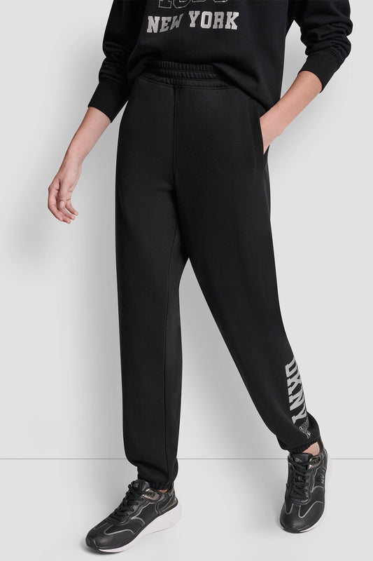 DKNY DKNY 1989 RHINESTUD LOGO JOGGER