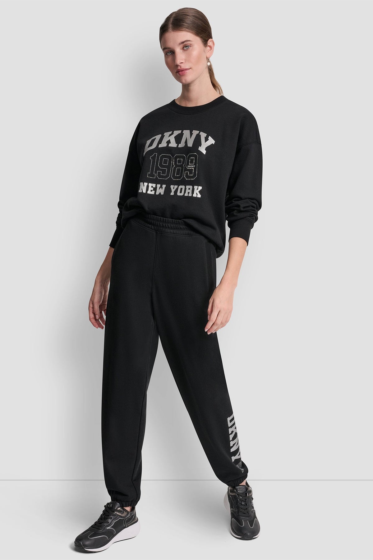 DKNY DKNY 1989 RHINESTUD LOGO JOGGER
