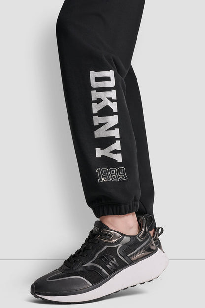 DKNY DKNY 1989 RHINESTUD LOGO JOGGER
