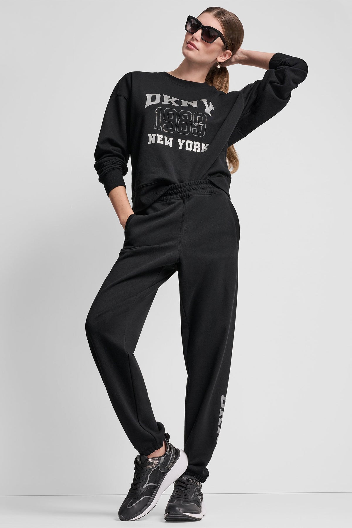 DKNY DKNY 1989 RHINESTUD LOGO JOGGER