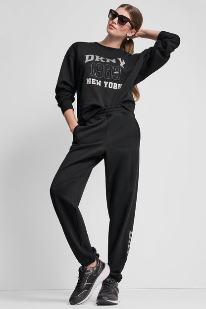 DKNY DKNY 1989 RHINESTUD LOGO JOGGER