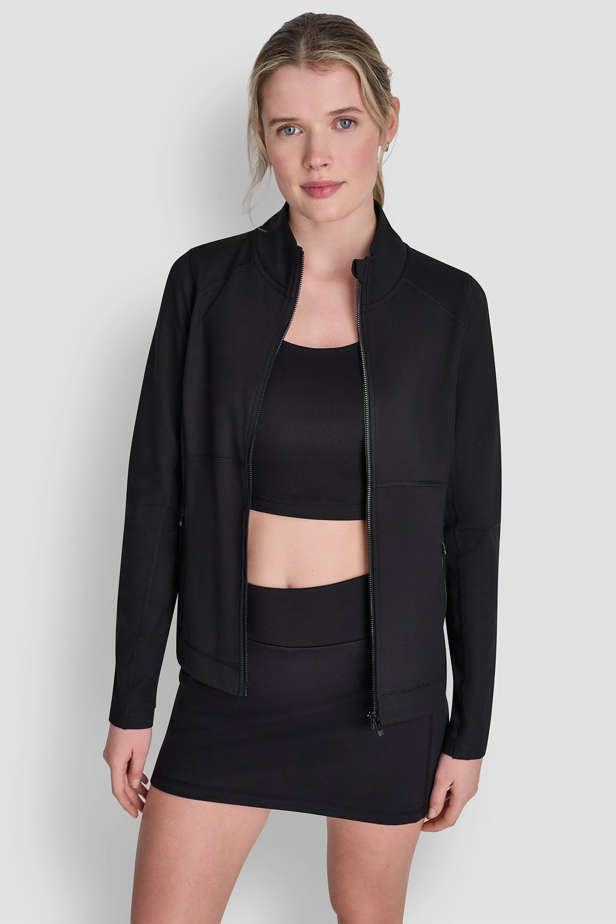 DKNY FUNNEL NECK FULL ZIP JACKET