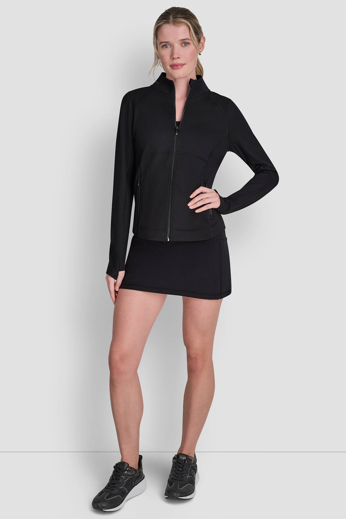 DKNY FUNNEL NECK FULL ZIP JACKET