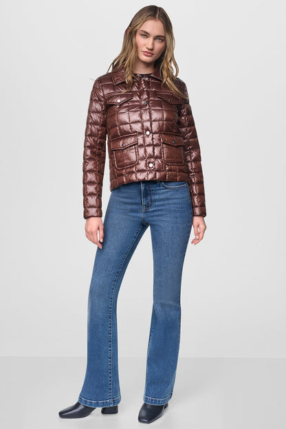 DKNY BOX QUILT PUFFER JACKET