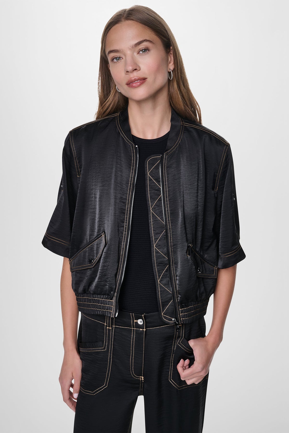 DKNY CONTRAST STITCH JACKET
