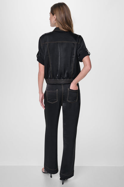 DKNY CONTRAST STITCH JACKET