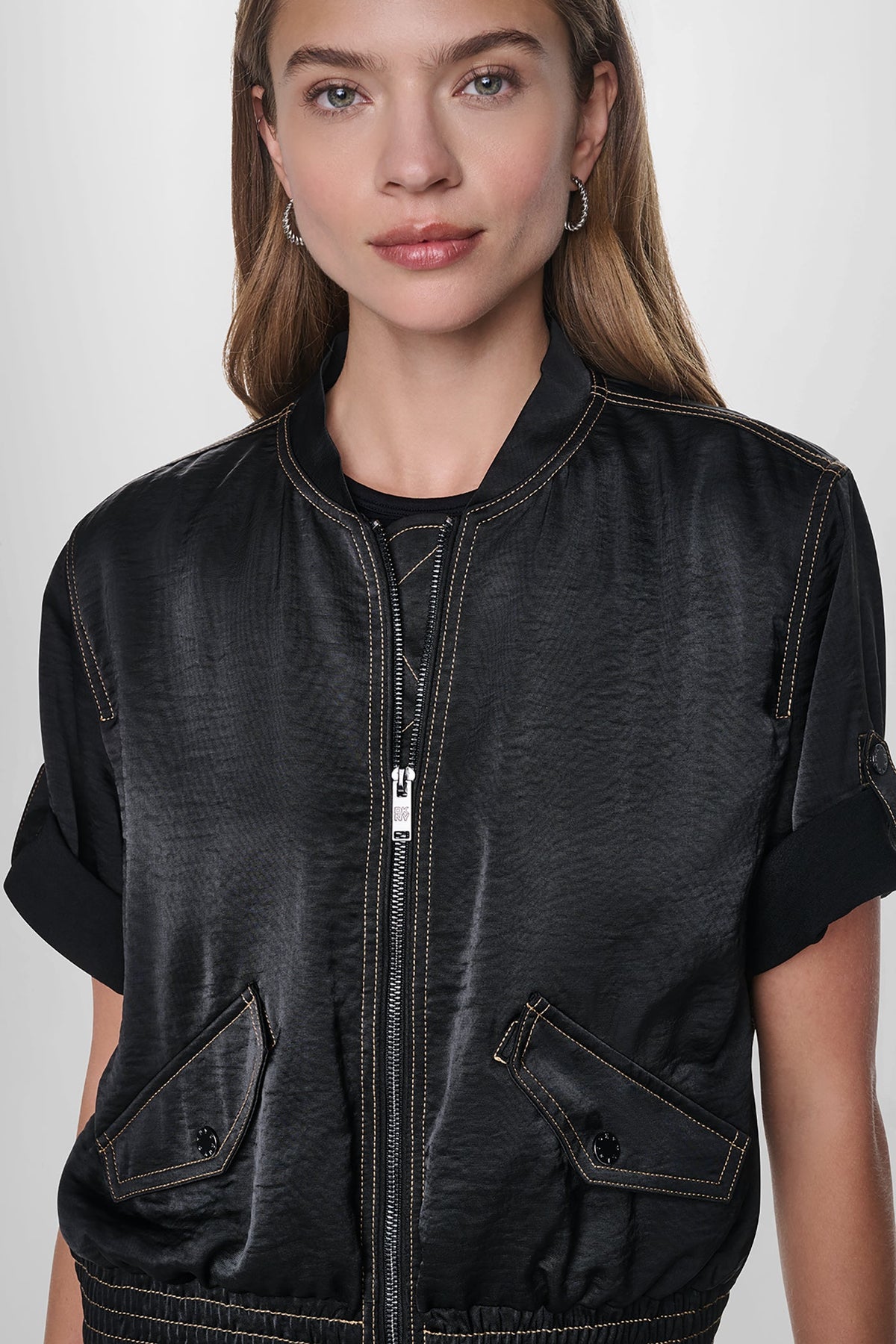 DKNY CONTRAST STITCH JACKET