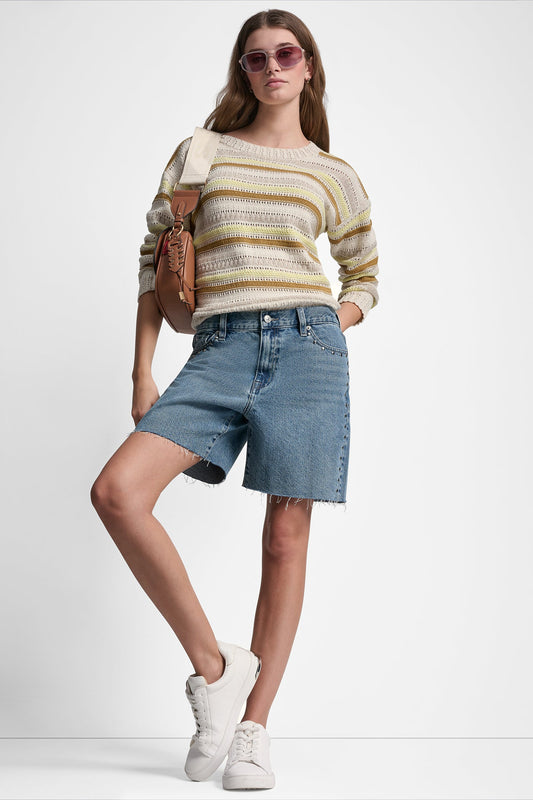 DKNY MID-RISE DENIM SHORT