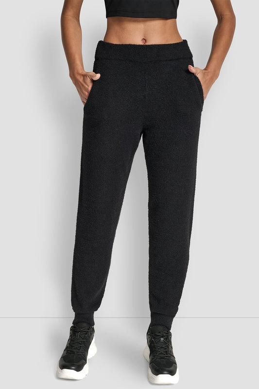 DKNY FEATHER YARN JOGGER WITH POCKETS AND TONAL LOGO