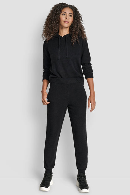 DKNY FEATHER YARN JOGGER WITH POCKETS AND TONAL LOGO