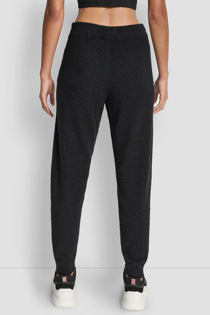 DKNY FEATHER YARN JOGGER WITH POCKETS AND TONAL LOGO