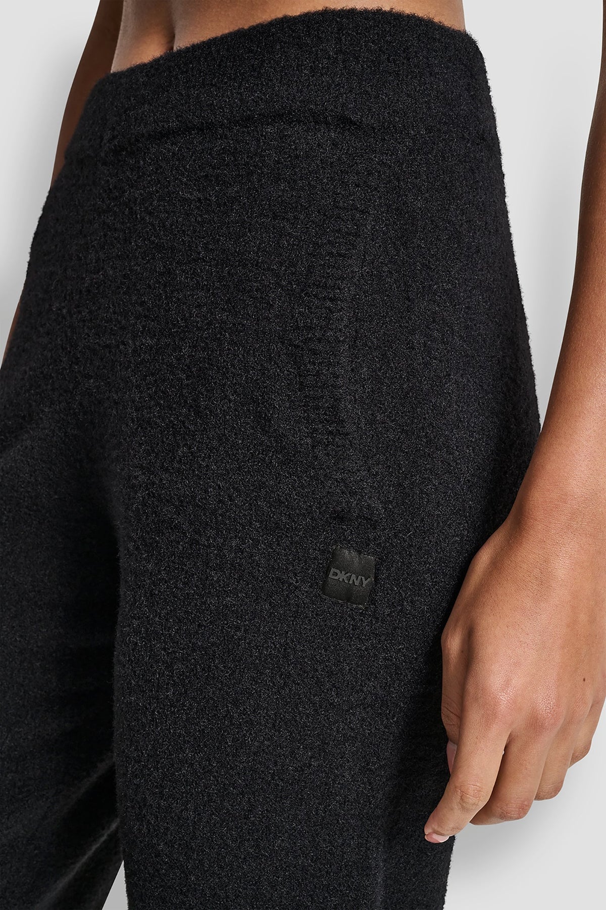 DKNY FEATHER YARN JOGGER WITH POCKETS AND TONAL LOGO