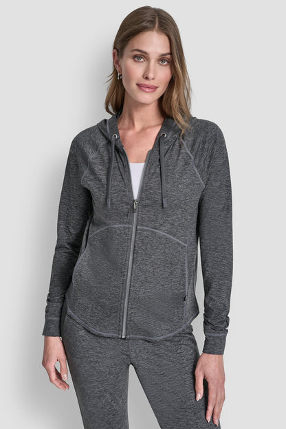 DKNY SPACE-DYED HOODED JACKET