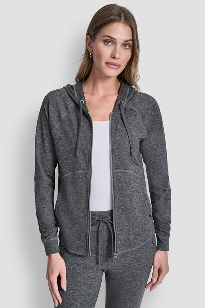 DKNY SPACE-DYED HOODED JACKET