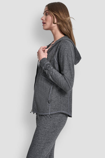 DKNY SPACE-DYED HOODED JACKET