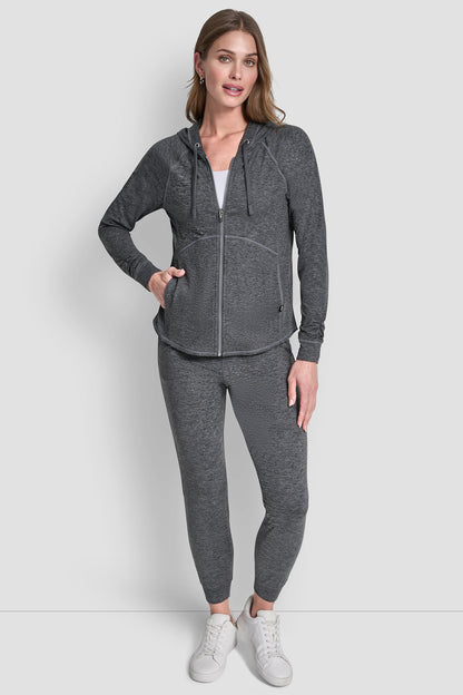 DKNY SPACE-DYED HOODED JACKET