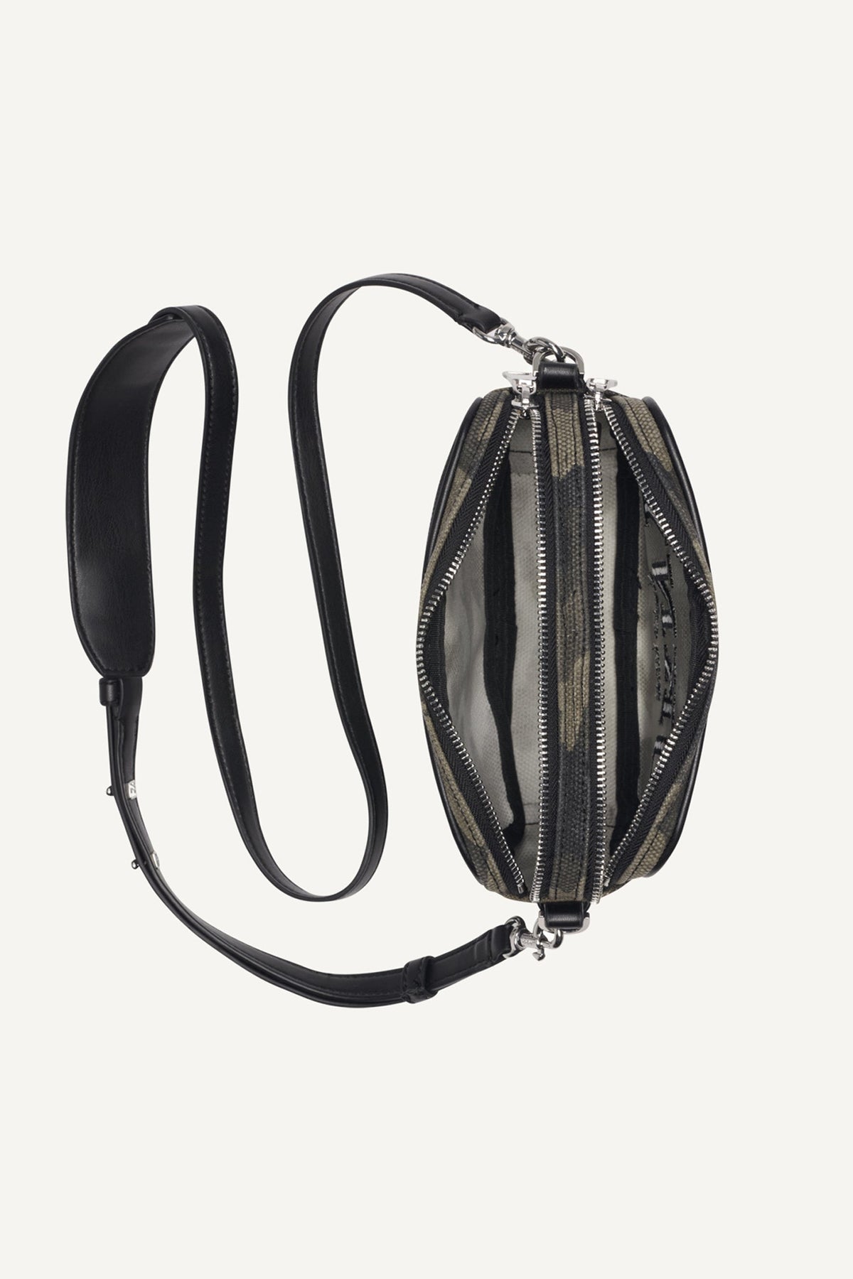 DKNY NELL LOGO-EMBOSSED CAMO CAMERA BAG